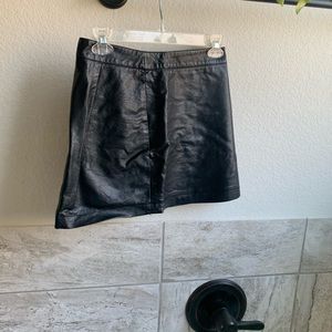 Faux leather mini skirt